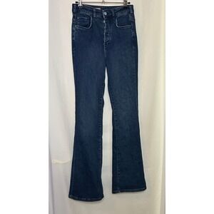 PILCRO Women's High Rise Flare Button Fly Dark Wash Jeans Size 26 Made in Turkey